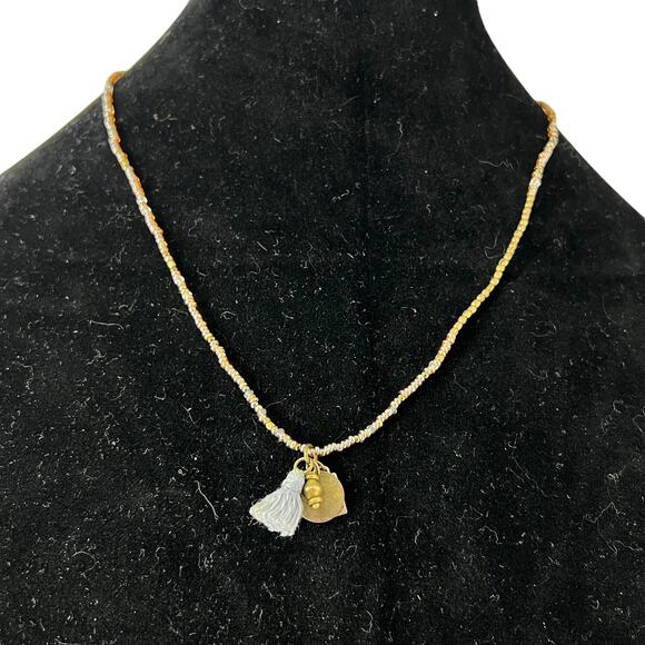 Me To We Boho Beaded Necklace with Gray Tassel & Charm Pendant - Picture 4 of 9